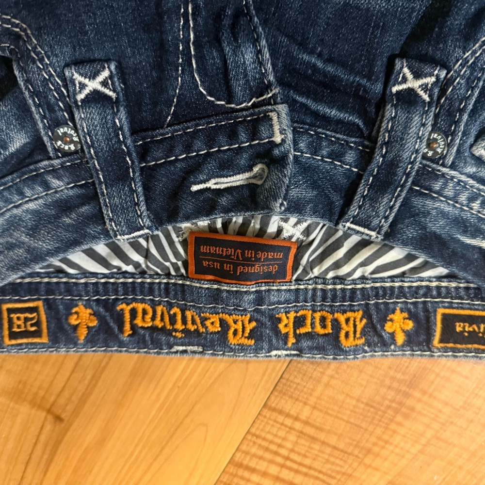 Rock Revival Women's Blue Straight Leg Jeans , Alivia, NWOT 28x32 - Picture 7 of 7